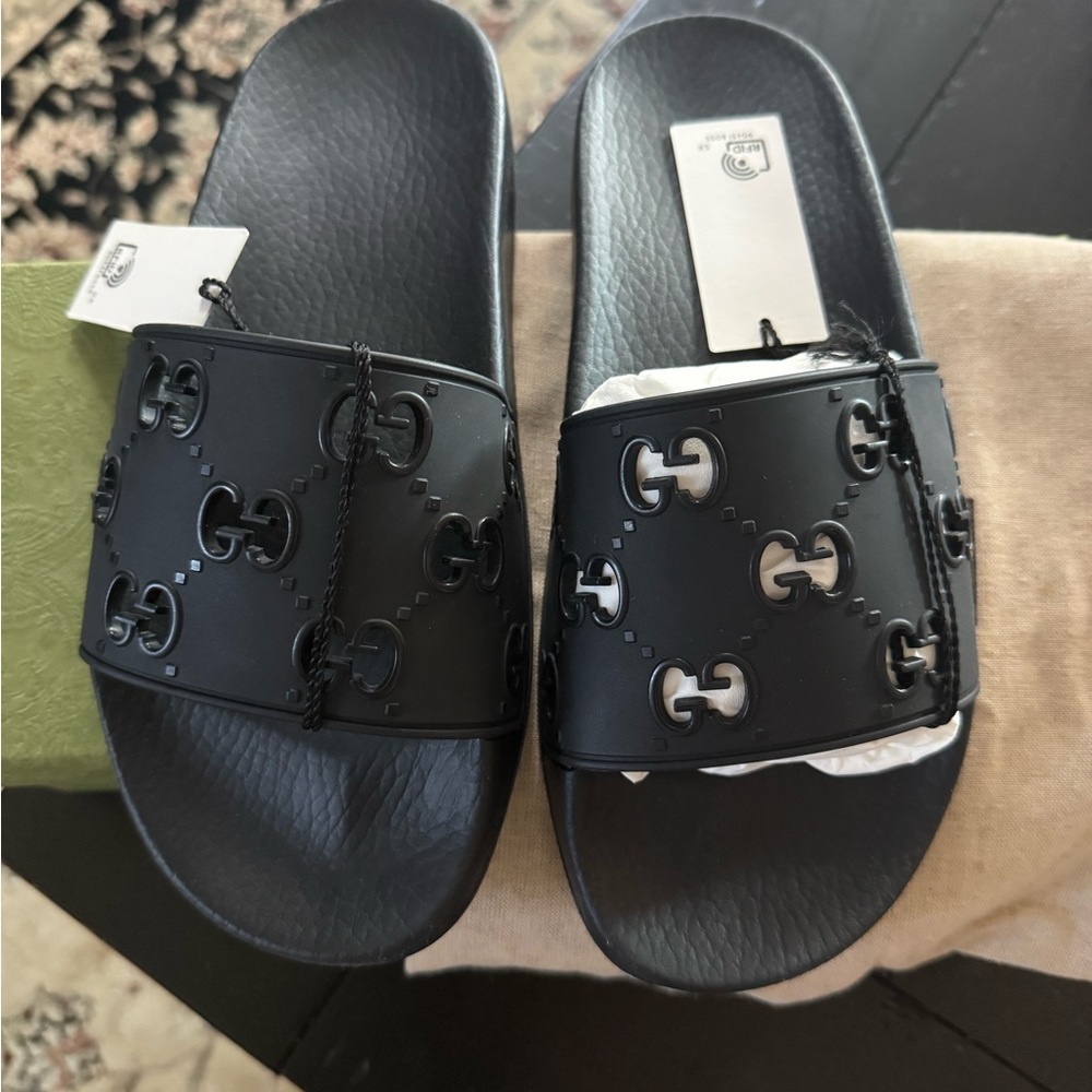 Gucci Black Slide Sandals